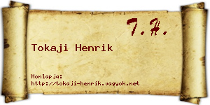 Tokaji Henrik névjegykártya