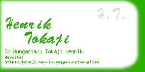 henrik tokaji business card